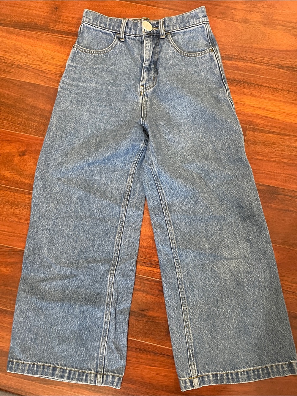 Whimsy + Row Women’s Wide-Leg Cropped Jeans in Light Blue Denim Size 25